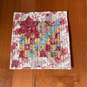Patchwork Quilted table linen - Floral Red, Yellow & Blue